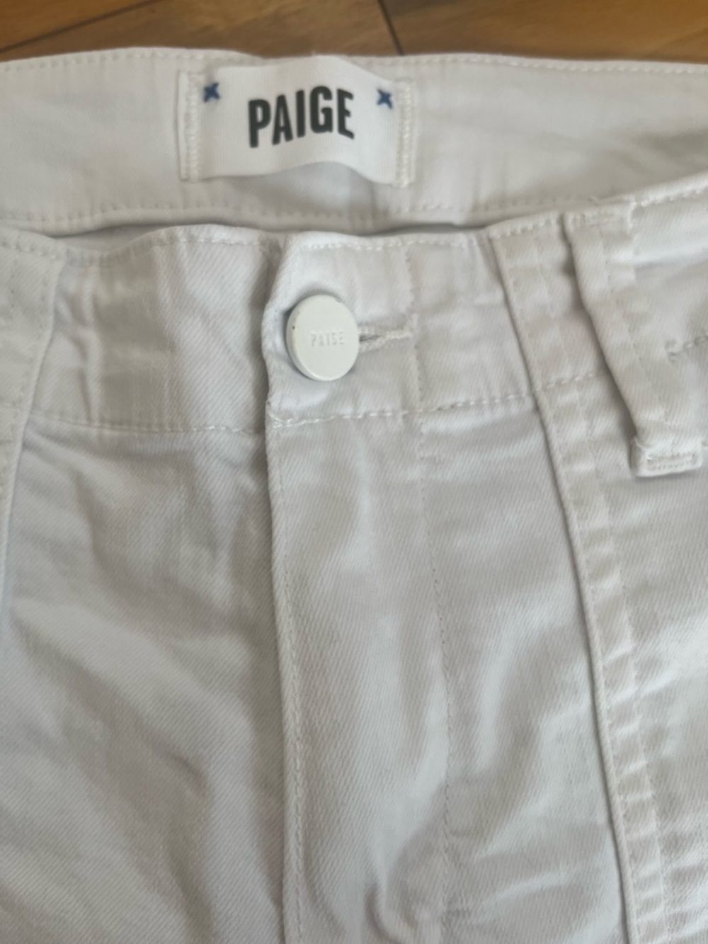 PAIGE Mayslie High Rise Cargo Cotton Straight Leg Joggers in Crisp White - Picture 9 of 15